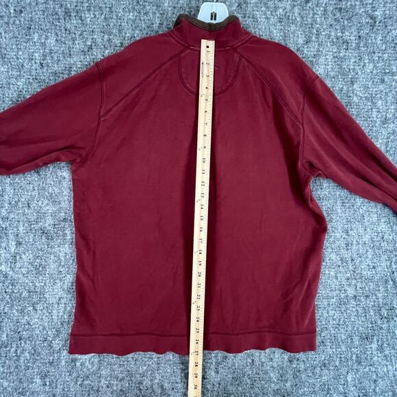 Tommy Bahama Mens Sweatshirt Medium Maroon Pima Cotton 1/4 Zip Mock Neck - Picture 8 of 8